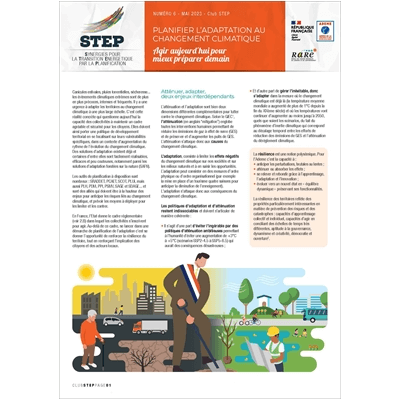 Illustration Planifier l'adaptation au changement climatique : agir aujourd'hui pour mieux préparer demain (n°6)